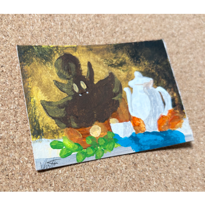 Pumpkaboo still life aceo art card thumbnail 2
