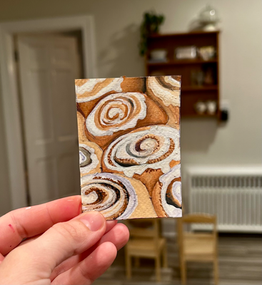 Golden Morning Study aceo art card thumbnail 1