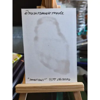 Small Owl aceo art card thumbnail 2