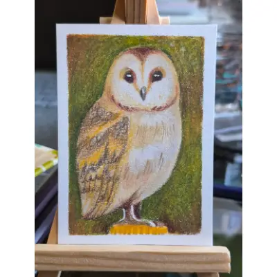 Small Owl aceo art card thumbnail 1