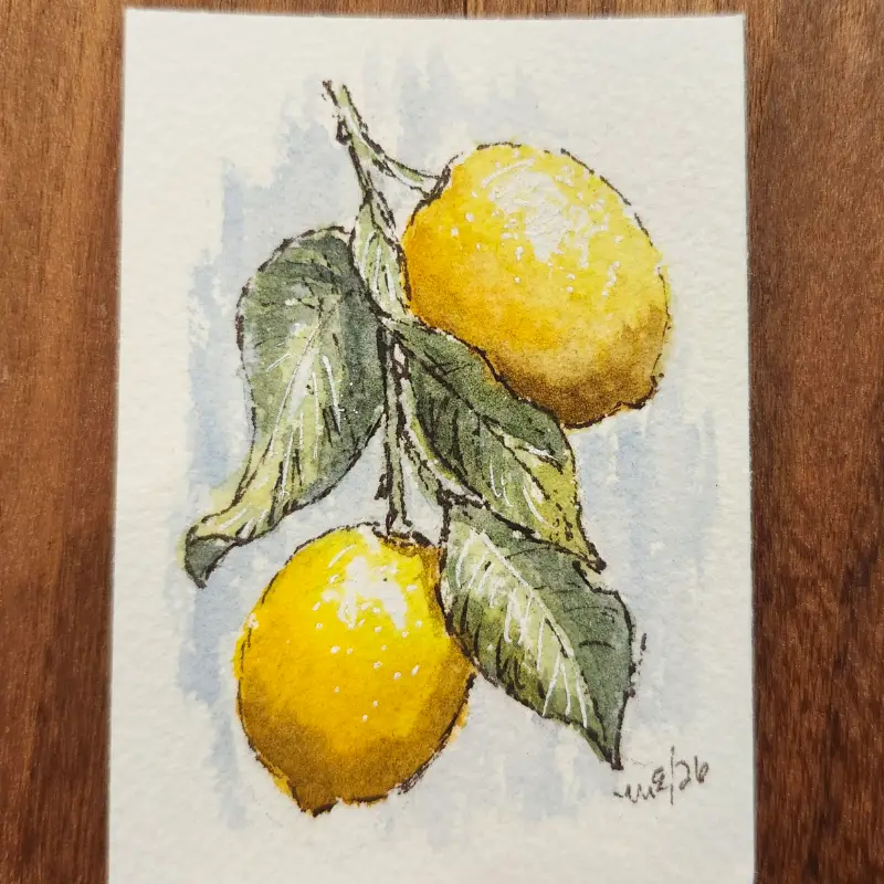 I Love Lemons aceo art card