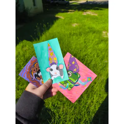 Wizard mouse aceo art card thumbnail 2
