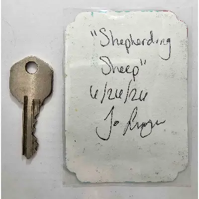 Sherpherding Sheep aceo art card thumbnail 3