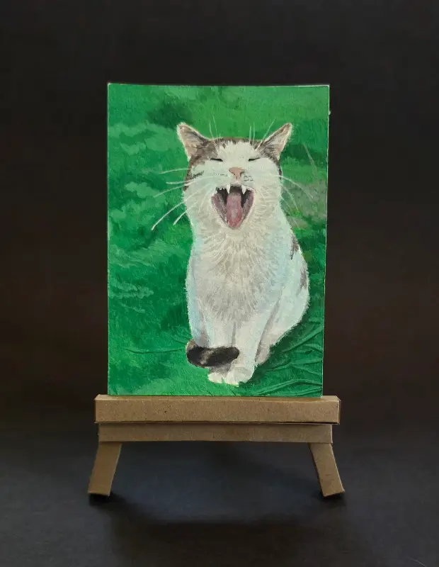 Sleepy Cat — Card 5 of 9 | by ArtsyyCarly aceo art card