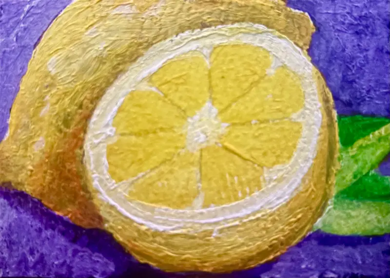 ACEO Original Painting Fruit Lemons (2.5 by 3.5) Art Cards aceo art card