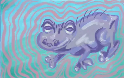Hypnotic Pastel Goth Frog aceo art card thumbnail 2