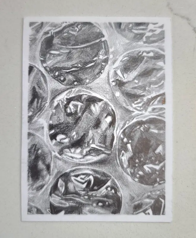Bubble Wrap Study #2 aceo art card