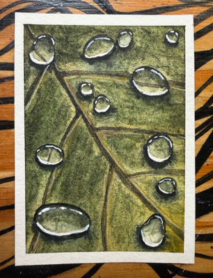 Resting Rain aceo art card thumbnail 2