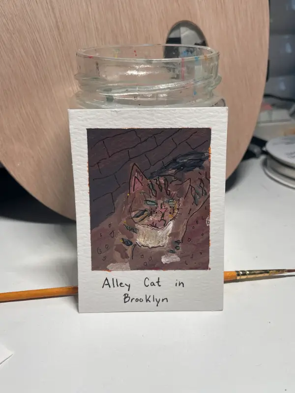 Alley Cat in Brooklyn aceo art card