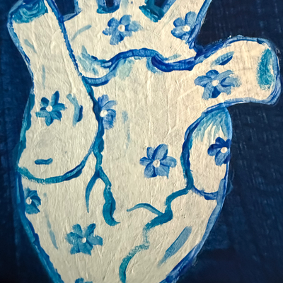 Original Anatomical Heart ACEO | Blue Hearts Vol. 1 #3/3 aceo art card thumbnail 3