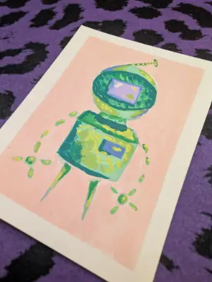 Spud | Doodle-bots | A Bit of Terrific aceo art card thumbnail 3