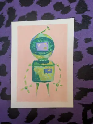 Spud | Doodle-bots | A Bit of Terrific aceo art card thumbnail 1