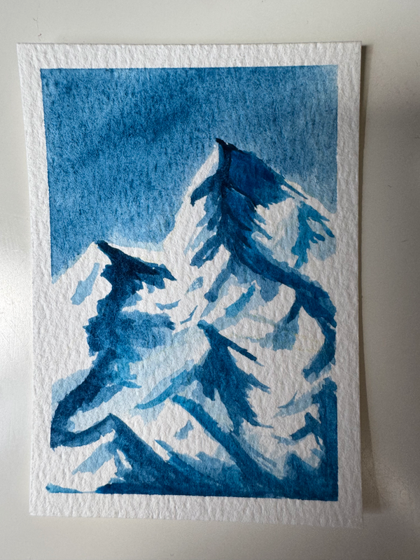 Snow Capped Mountains aceo art card