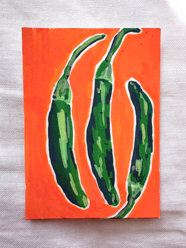Serrano Peppers aceo art card