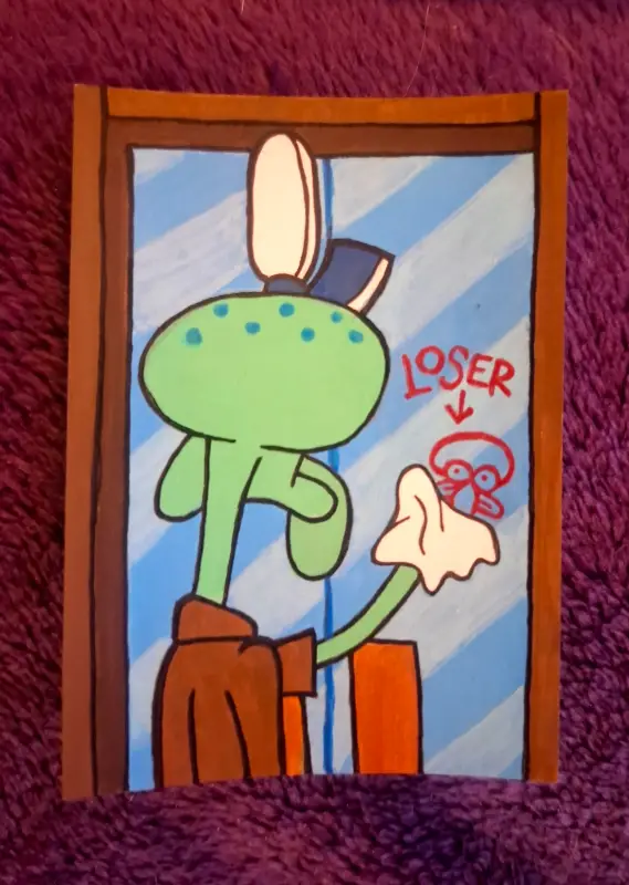 Loser Squidward aceo art card
