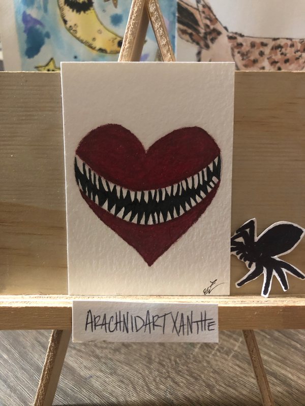 Hungry aceo art card