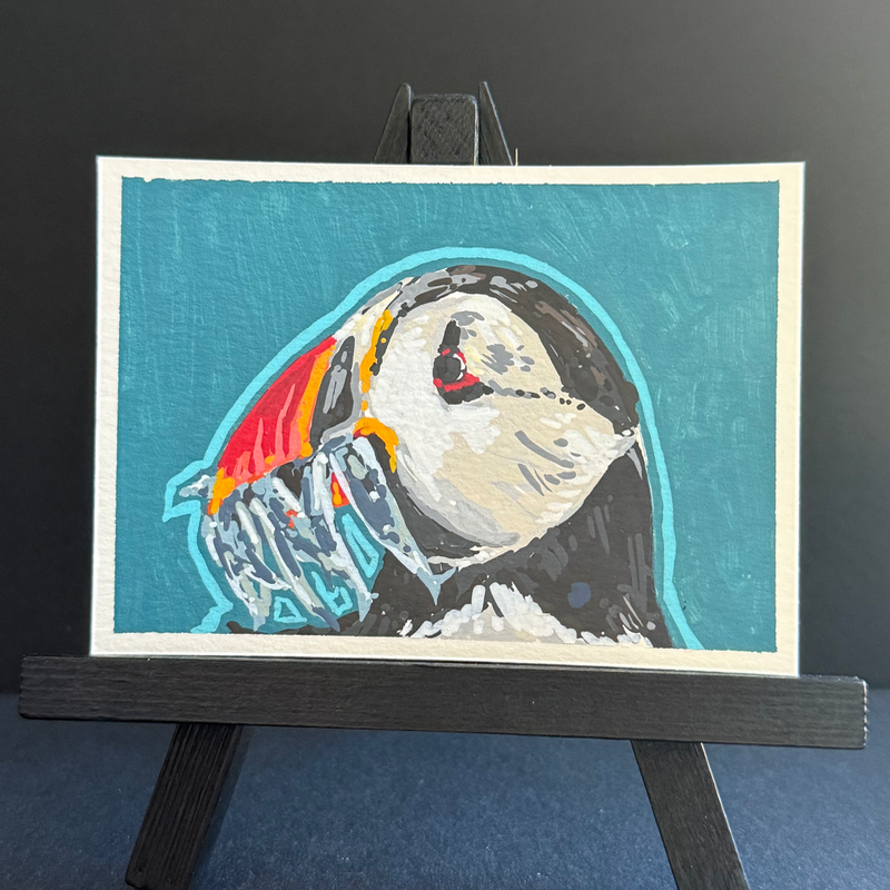 series ii: ‘world puffin day’ || card i aceo art card