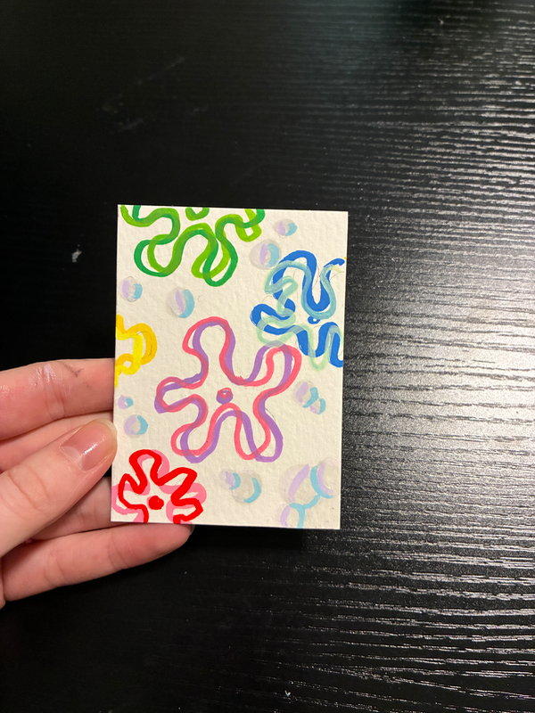 SpongeBob Flowers aceo art card