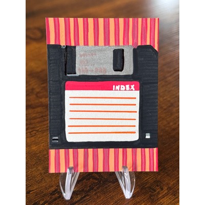 Floppy Disk, 90s Nostalgia aceo art card thumbnail 2