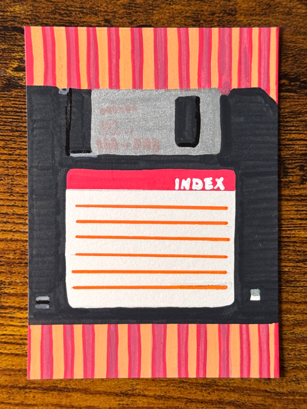 Floppy Disk, 90s Nostalgia aceo art card