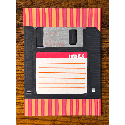 Floppy Disk, 90s Nostalgia aceo art card thumbnail 1