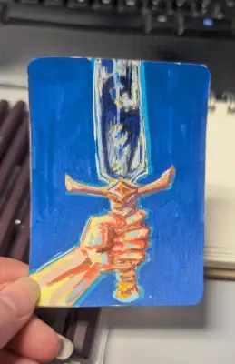 The Knight's Sword aceo art card thumbnail 1