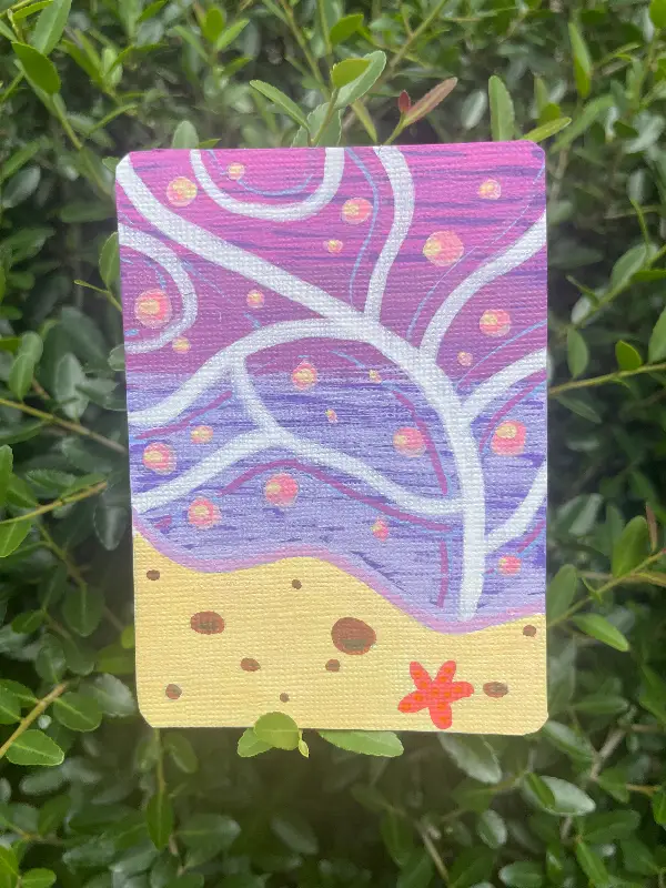 Dreamy Purple Ocean aceo art card