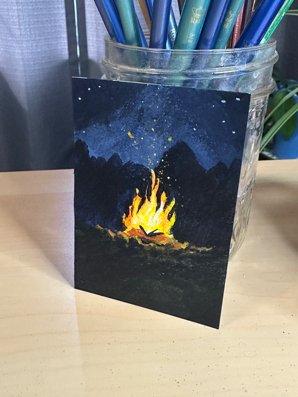 Bonfire 3 aceo art card