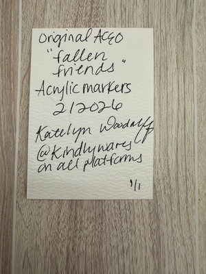 Fallen Friends aceo art card thumbnail 2