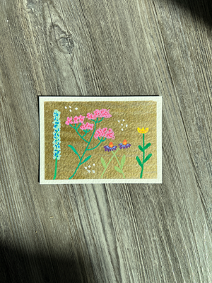Metallic Flowers aceo art card thumbnail 2
