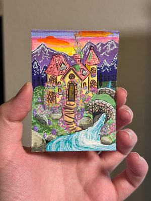 The cottage aceo art card thumbnail 1