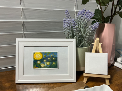 Fireflies by the Lake aceo art card thumbnail 2