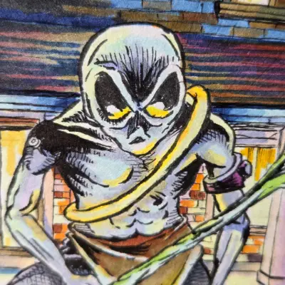 The Grey Hunter - The Last Alien aceo art card thumbnail 2