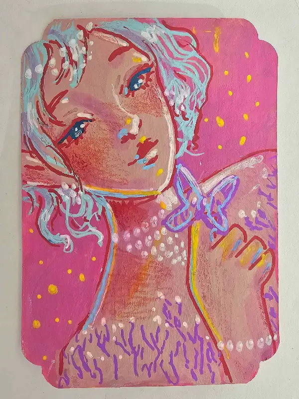 Delicate Butterfly aceo art card