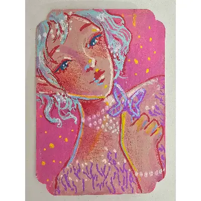 Delicate Butterfly aceo art card thumbnail 1