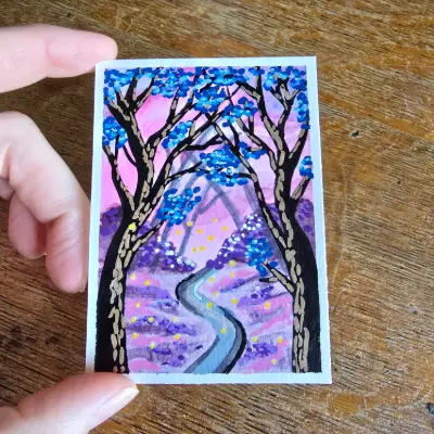 Fairy Trail aceo art card thumbnail 1
