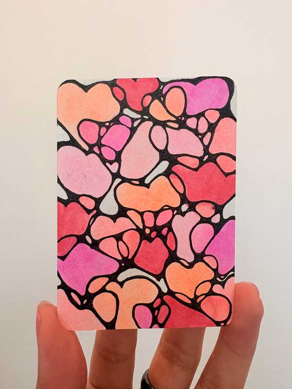 Heart Abstract aceo art card