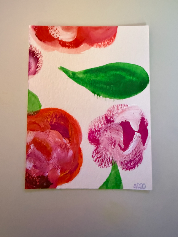 Floral abstract aceo art card