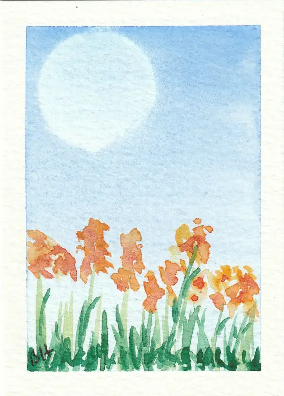 Flowers in the Sun aceo art card