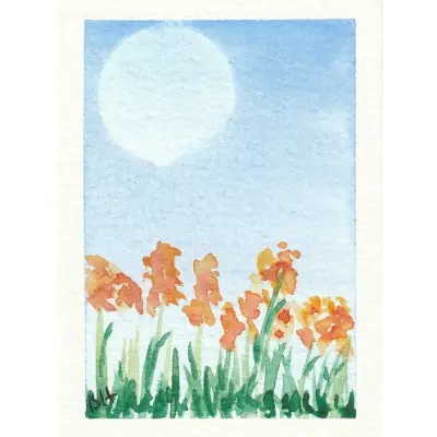 Flowers in the Sun aceo art card thumbnail 1