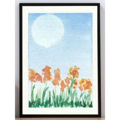 Flowers in the Sun aceo art card thumbnail 2