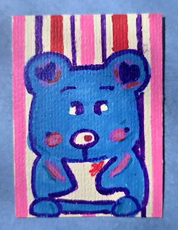 Teddy Bear aceo art card