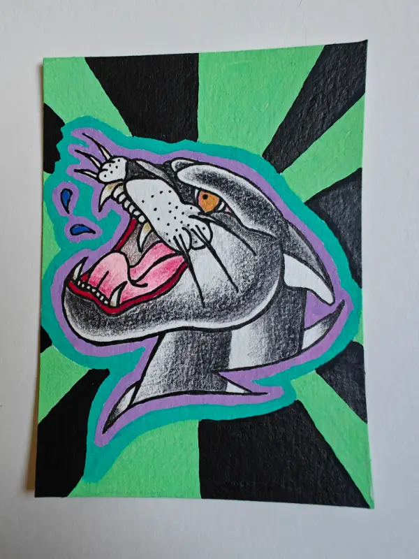 PANTHER - Somewhat Traditional #4 aceo art card