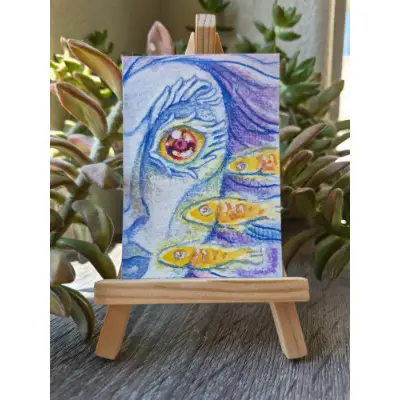 "Giant Sea" aceo art card thumbnail 1