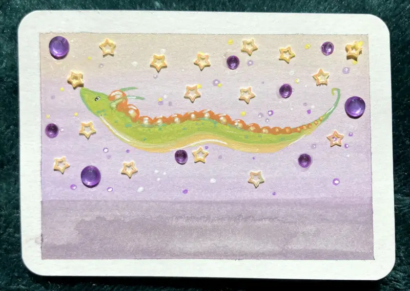 Plum Bubbles aceo art card