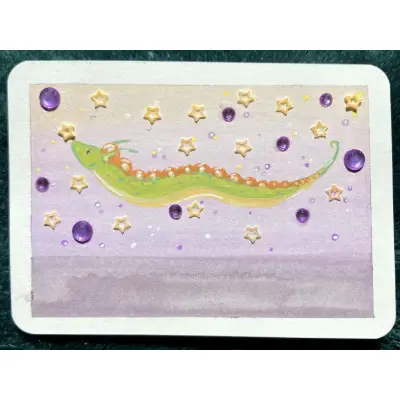 Plum Bubbles aceo art card thumbnail 1