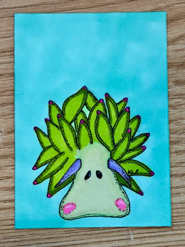 Sally the Leaf Sheep Sea Slug aceo art card