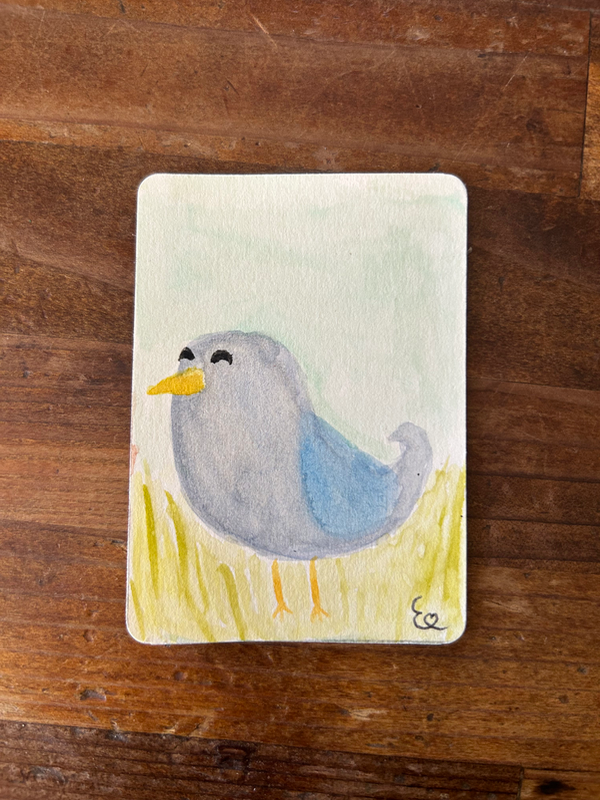 Cute Bird aceo art card