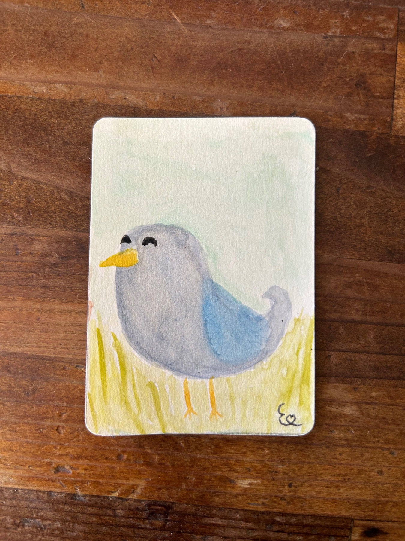Cute Bird aceo art card
