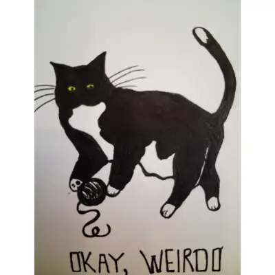 Okay, Weirdo aceo art card thumbnail 2